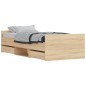 vidaXL Estructura de cama con cabecero piecero roble Sonoma 90x190 cm vidaXL Estructura de cama con cabecero piecero roble Sonoma 90x190 cm
