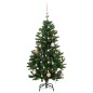 vidaXL Árbol Navidad artificial con bisagras 150 LED y bolas 120 cm vidaXL Árbol Navidad artificial con bisagras 150 LED y bolas 120 cm