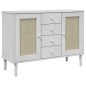 vidaXL Aparador SENJA aspecto de ratán madera pino blanco 112x40x80 cm vidaXL Aparador SENJA aspecto de ratán madera pino blanco 112x40x80 cm