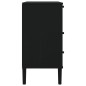 vidaXL Cómoda SENJA aspecto ratán madera maciza pino negro 80x40x80cm
