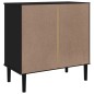 vidaXL Cómoda SENJA aspecto ratán madera maciza pino negro 80x40x80cm
