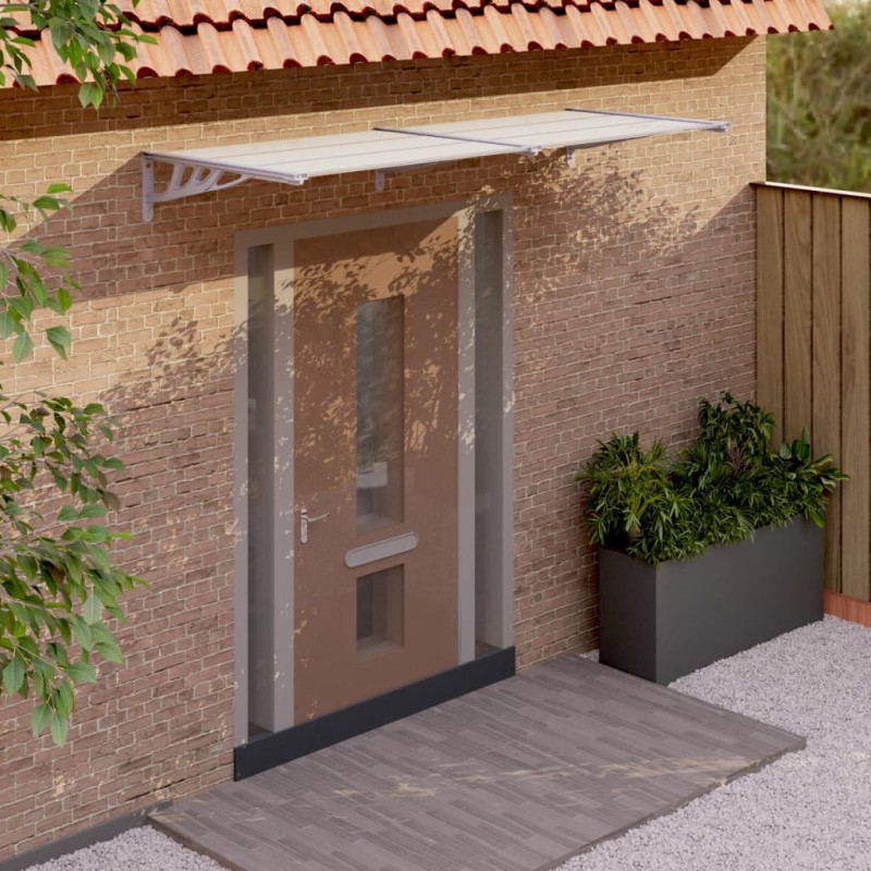 vidaXL Marquesina puerta policarbonato gris y transparente 239x90 cm vidaXL Marquesina puerta policarbonato gris y transparente 239x90 cm