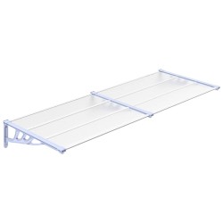 vidaXL Marquesina puerta policarbonato gris y transparente 239x90 cm
