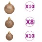 vidaXL Árbol de Navidad artificial con bisagras 300 LED y bolas 180 cm vidaXL Árbol de Navidad artificial con bisagras 300 LED y bolas 180 cm