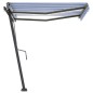 vidaXL Toldo manual retráctil con LED azul y blanco 300x250 cm vidaXL Toldo manual retráctil con LED azul y blanco 300x250 cm