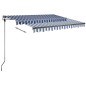 vidaXL Toldo manual retráctil con LED azul y blanco 300x250 cm vidaXL Toldo manual retráctil con LED azul y blanco 300x250 cm