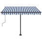 vidaXL Toldo manual retráctil con LED azul y blanco 300x250 cm vidaXL Toldo manual retráctil con LED azul y blanco 300x250 cm