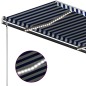 vidaXL Toldo manual retráctil con LED azul y blanco 300x250 cm vidaXL Toldo manual retráctil con LED azul y blanco 300x250 cm