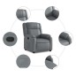 vidaXL Sillón reclinable de cuero sintético gris vidaXL Sillón reclinable de cuero sintético gris