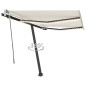 vidaXL Toldo retráctil manual con LED color crema 350x250 cm vidaXL Toldo retráctil manual con LED color crema 350x250 cm