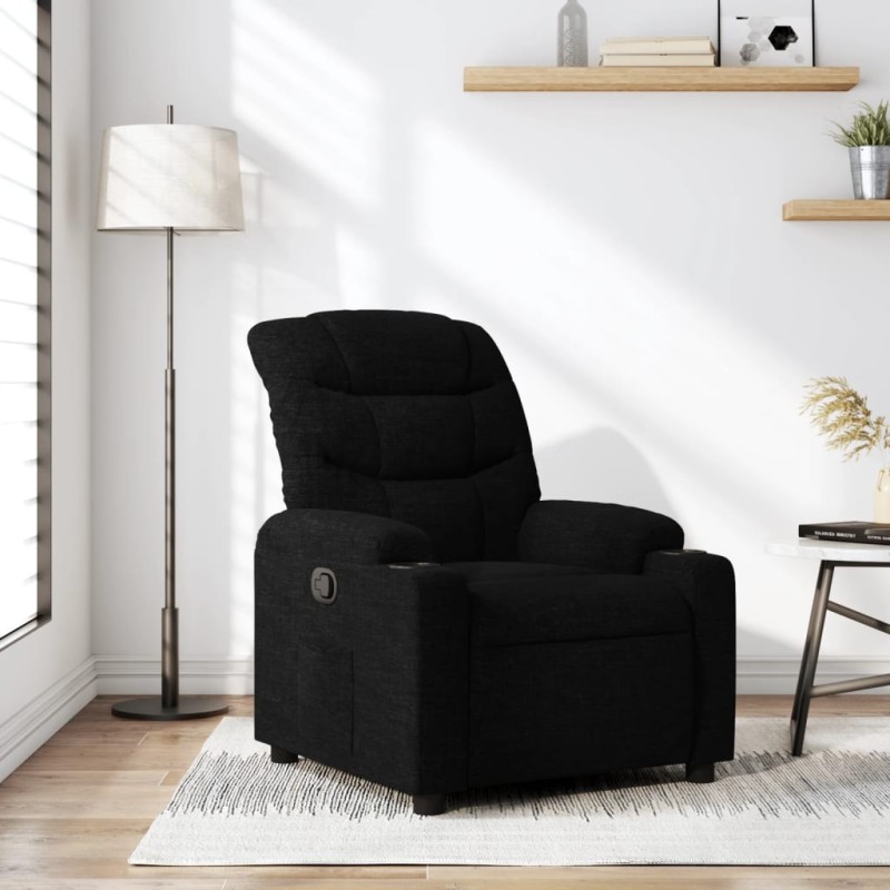 vidaXL Sillón reclinable de tela negro