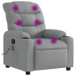 vidaXL Sillón reclinable de masaje de tela gris claro vidaXL Sillón reclinable de masaje de tela gris claro