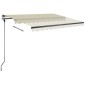 vidaXL Toldo retráctil manual con LED color crema 350x250 cm vidaXL Toldo retráctil manual con LED color crema 350x250 cm