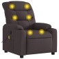 vidaXL Sillón de masaje reclinable de tela marrón oscuro vidaXL Sillón de masaje reclinable de tela marrón oscuro