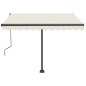 vidaXL Toldo retráctil manual con LED color crema 350x250 cm vidaXL Toldo retráctil manual con LED color crema 350x250 cm