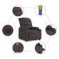 vidaXL Sillón de masaje reclinable de tela marrón oscuro vidaXL Sillón de masaje reclinable de tela marrón oscuro