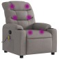 vidaXL Sillón de masaje reclinable de tela gris taupé vidaXL Sillón de masaje reclinable de tela gris taupé