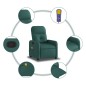 vidaXL Sillón de masaje reclinable de tela verde oscuro vidaXL Sillón de masaje reclinable de tela verde oscuro