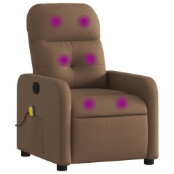 vidaXL Sillón reclinable con masaje de tela marrón