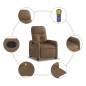 vidaXL Sillón reclinable con masaje de tela marrón vidaXL Sillón reclinable con masaje de tela marrón