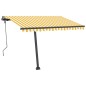 vidaXL Toldo de pie automático amarillo y blanco 300x250 cm vidaXL Toldo de pie automático amarillo y blanco 300x250 cm