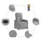 vidaXL Sillón reclinable de masaje de tela gris claro vidaXL Sillón reclinable de masaje de tela gris claro