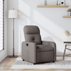 vidaXL Sillón reclinable de tela gris taupe
