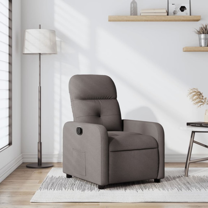 vidaXL Sillón reclinable de tela gris taupe