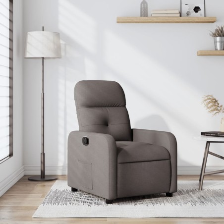 vidaXL Sillón reclinable de tela gris taupe