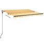 vidaXL Toldo de pie automático amarillo y blanco 300x250 cm vidaXL Toldo de pie automático amarillo y blanco 300x250 cm