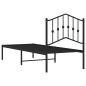vidaXL Estructura de cama con cabecero metal negro 75x190 cm vidaXL Estructura de cama con cabecero metal negro 75x190 cm