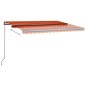 vidaXL Toldo automático LED sensor de viento naranja marrón 400x300 cm vidaXL Toldo automático LED sensor de viento naranja marrón 400x300 cm