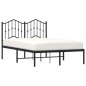 vidaXL Estructura de cama con cabecero metal negro 120x200 cm