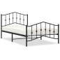 vidaXL Estructura de cama con cabecero y estribo metal negro 107x203cm