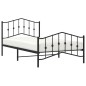 vidaXL Estructura de cama con cabecero y estribo metal negro 107x203cm