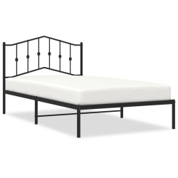 vidaXL Estructura de cama con cabecero metal negro 107x203 cm