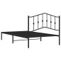 vidaXL Estructura de cama con cabecero metal negro 107x203 cm vidaXL Estructura de cama con cabecero metal negro 107x203 cm