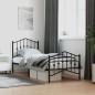 vidaXL Estructura de cama con cabecero y estribo metal negro 80x200 cm vidaXL Estructura de cama con cabecero y estribo metal negro 80x200 cm