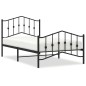 vidaXL Estructura de cama con cabecero y estribo metal negro 100x190cm