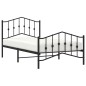vidaXL Estructura de cama con cabecero y estribo metal negro 100x190cm