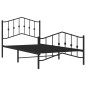 vidaXL Estructura de cama con cabecero y estribo metal negro 100x190cm