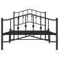 vidaXL Estructura de cama con cabecero y estribo metal negro 100x190cm