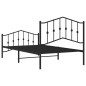 vidaXL Estructura de cama con cabecero y estribo metal negro 100x190cm