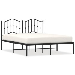vidaXL Estructura de cama con cabecero metal negro 150x200 cm