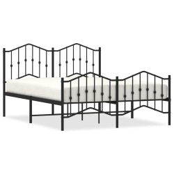 vidaXL Estructura de cama cabecero y pie de cama metal negro 140x200cm