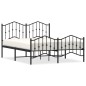 vidaXL Estructura de cama cabecero y pie de cama metal negro 140x200cm vidaXL Estructura de cama cabecero y pie de cama metal negro 140x200cm