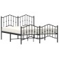 vidaXL Estructura de cama cabecero y pie de cama metal negro 140x200cm vidaXL Estructura de cama cabecero y pie de cama metal negro 140x200cm