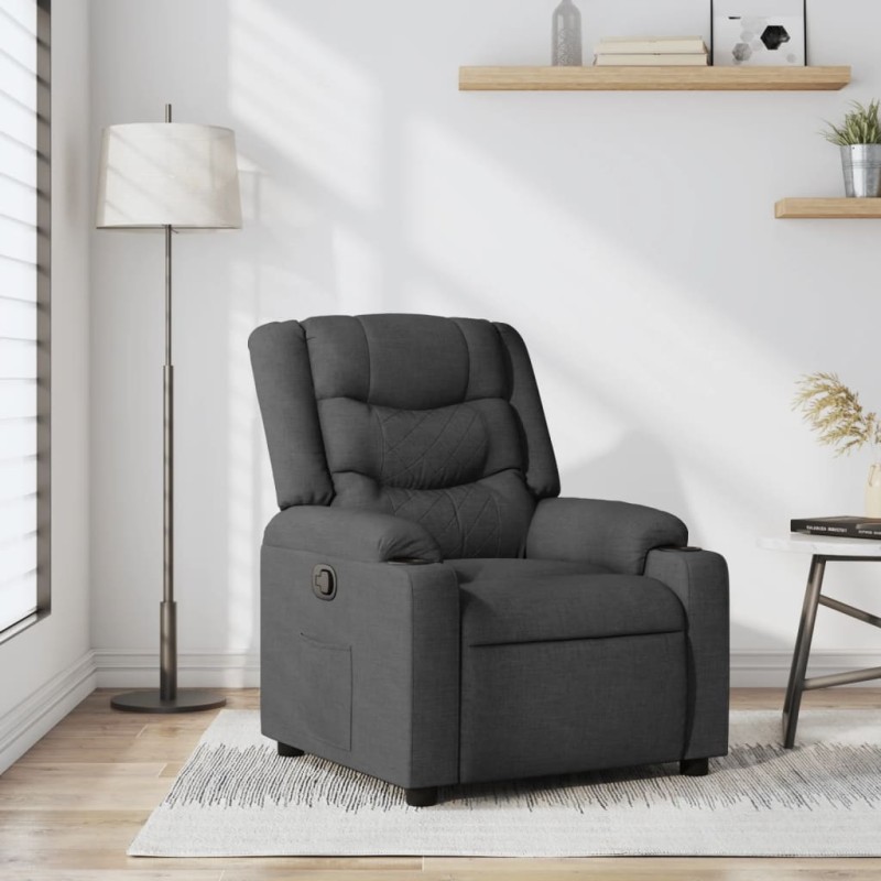 vidaXL Sillón reclinable de tela gris oscuro vidaXL Sillón reclinable de tela gris oscuro