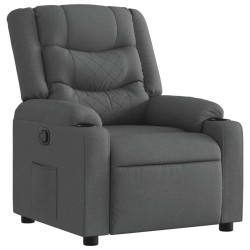 vidaXL Sillón reclinable de tela gris oscuro