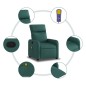vidaXL Sillón de masaje reclinable de tela verde oscuro vidaXL Sillón de masaje reclinable de tela verde oscuro